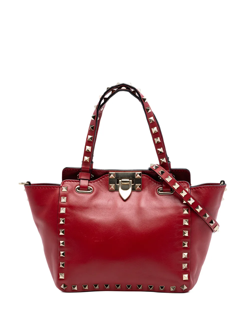 Valentino Garavani Pre-Owned 2000-2017 Mini Leather Rockstud satchel - Red
