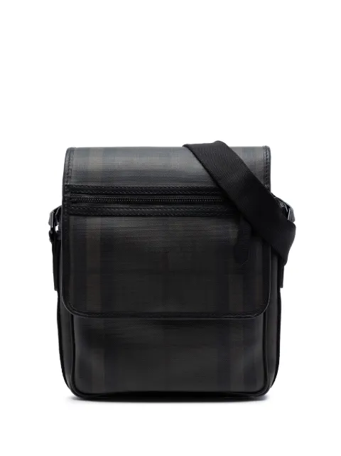 Burberry Pre-Owned bandolera messenger de lona revestida con motivo Smoked Check 2000-2017