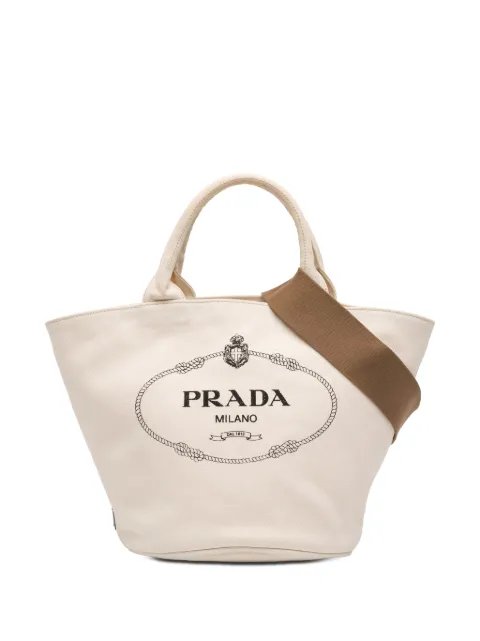 Prada Pre-Owned 2013-2026 Small Canvas Canapa Shopping Tote satchel