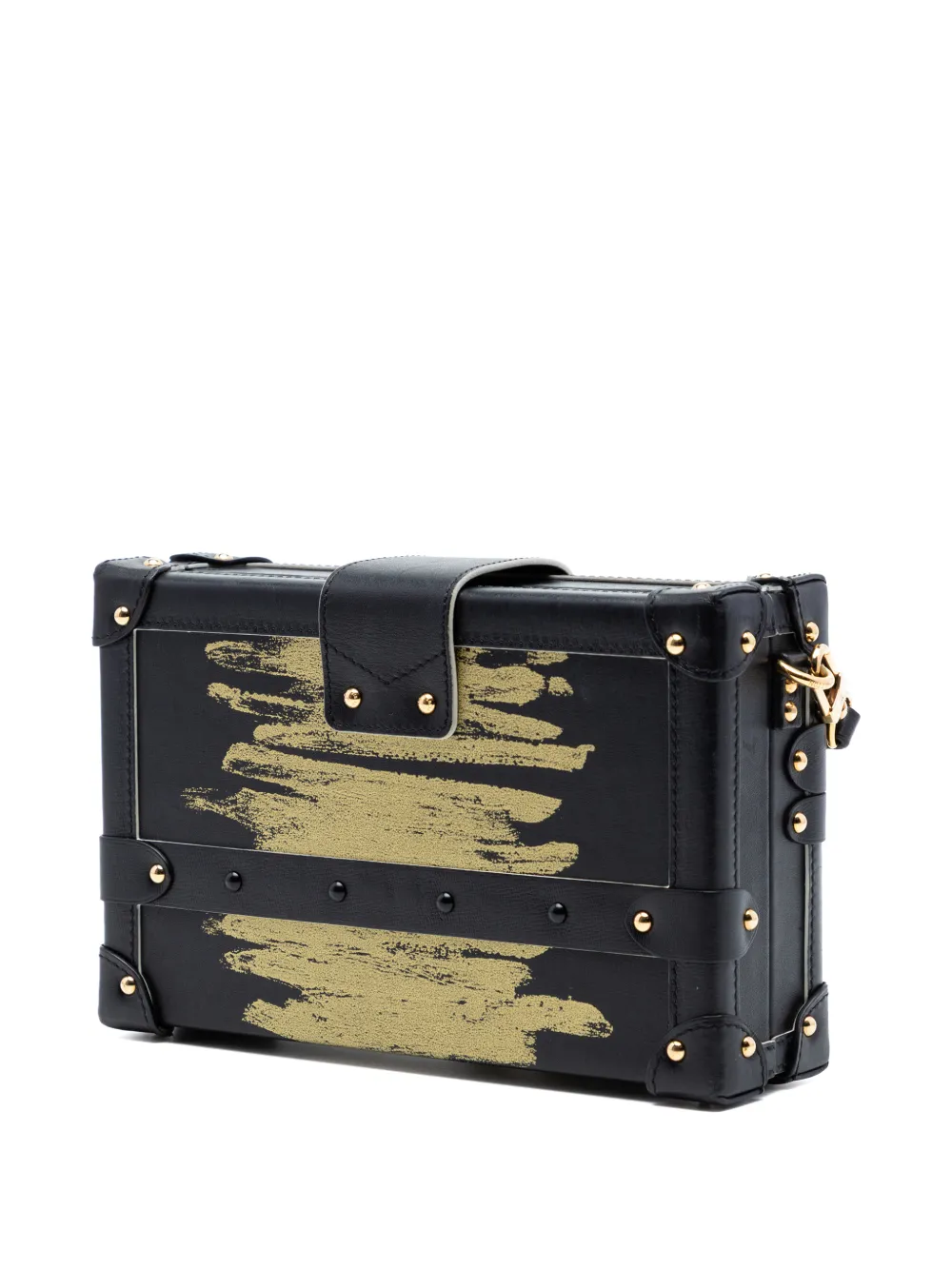 Louis Vuitton Pre-owned 2017 Leather Golden Light Petite Malle Crossbody Bag in Black, view 3