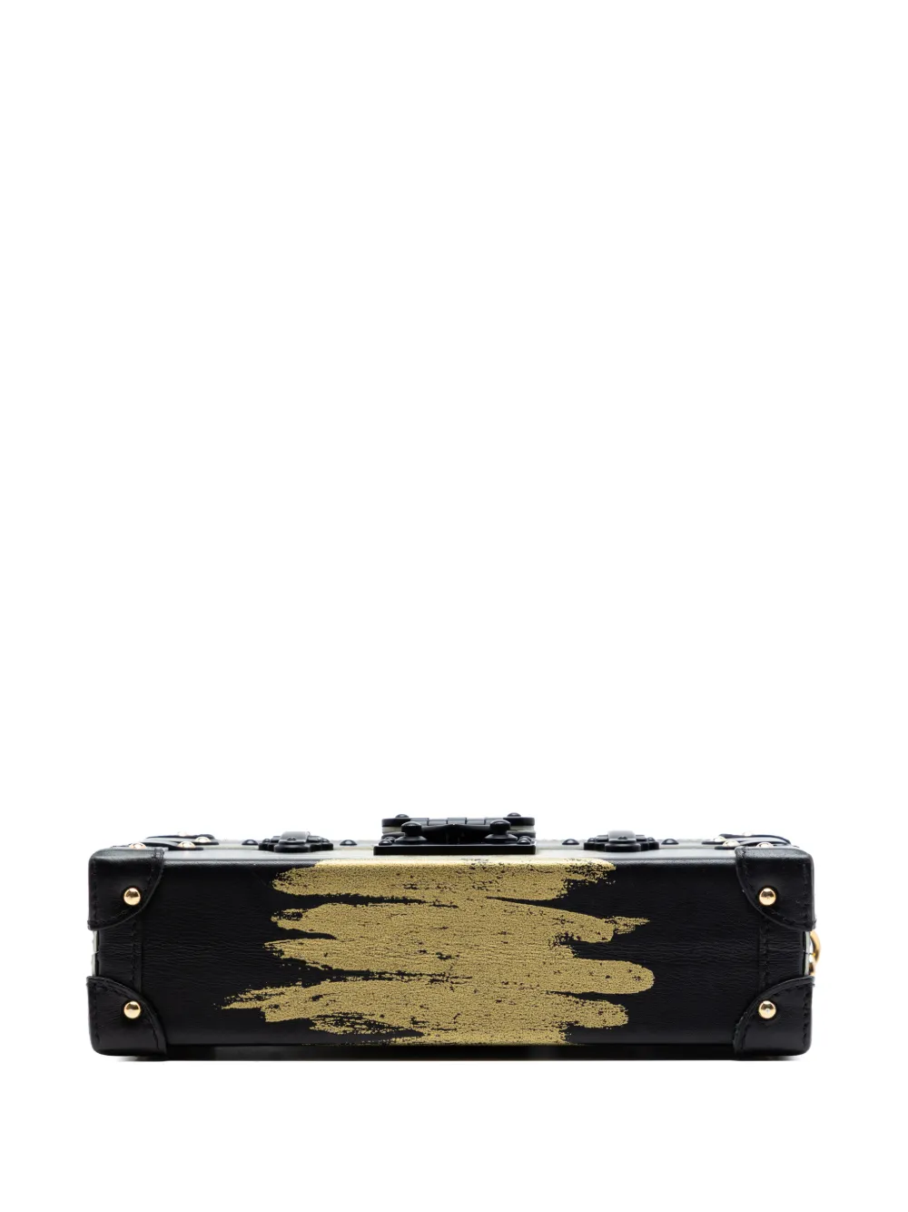Louis Vuitton Pre-owned 2017 Leather Golden Light Petite Malle Crossbody Bag in Black, view 4