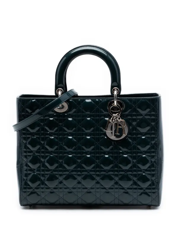 Christian Dior Pre-Owned 2011 ラージ パテント カナージュ レディ 