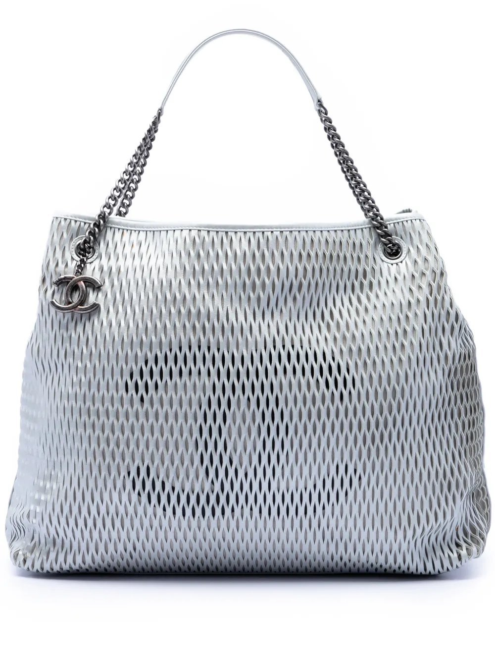 CHANEL Pre-Owned 2014-2015 CC Perforated Leather tote bag - Grau