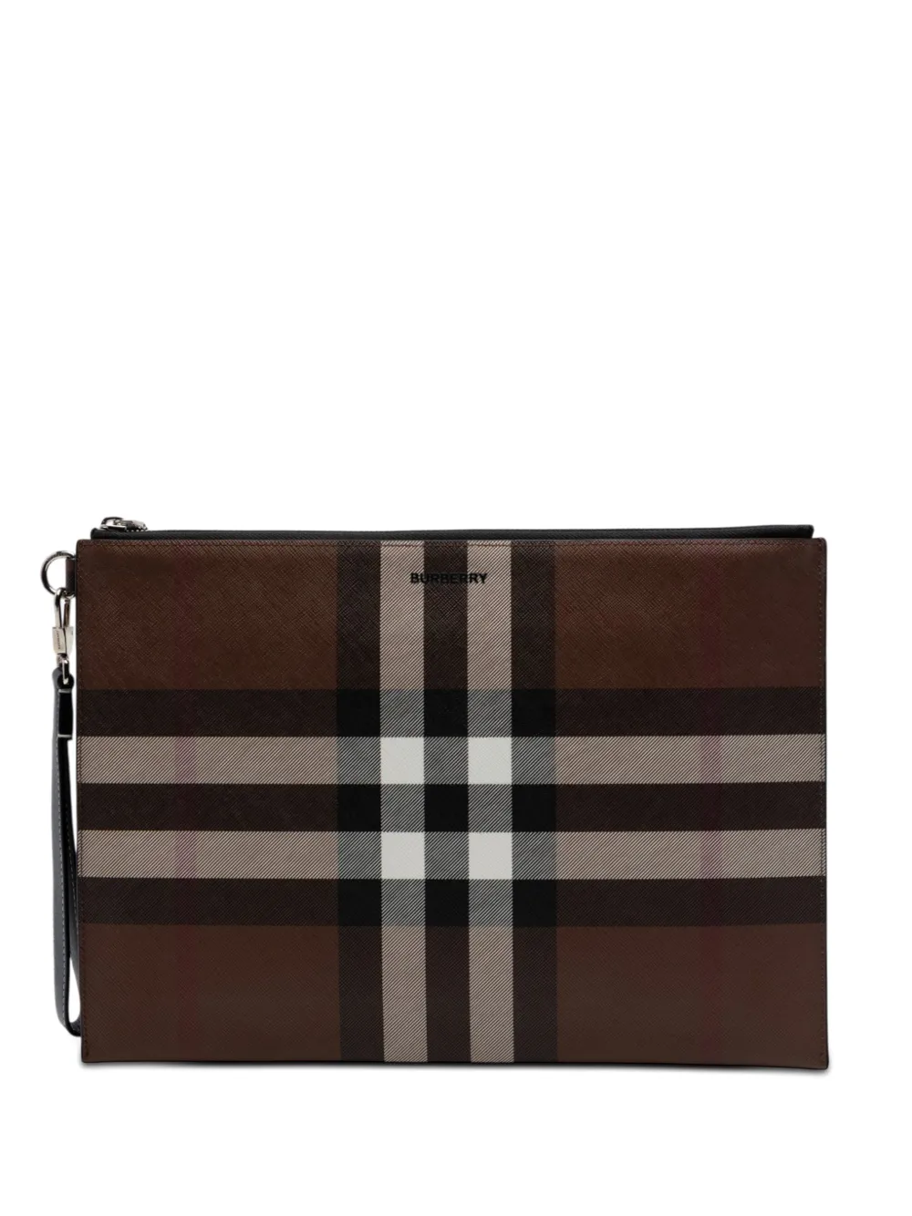 Burberry Pre-Owned 2000-2017 Check Coated Canvas Zip Pouch clutch bag - Brown