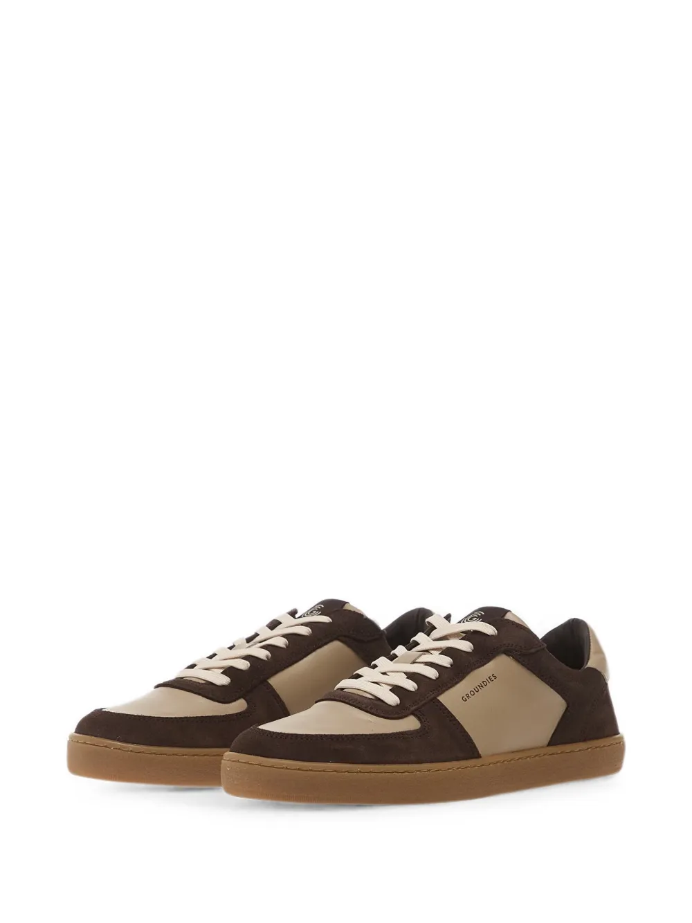 GROUNDIES Hamptons panelled leather sneakers Bruin