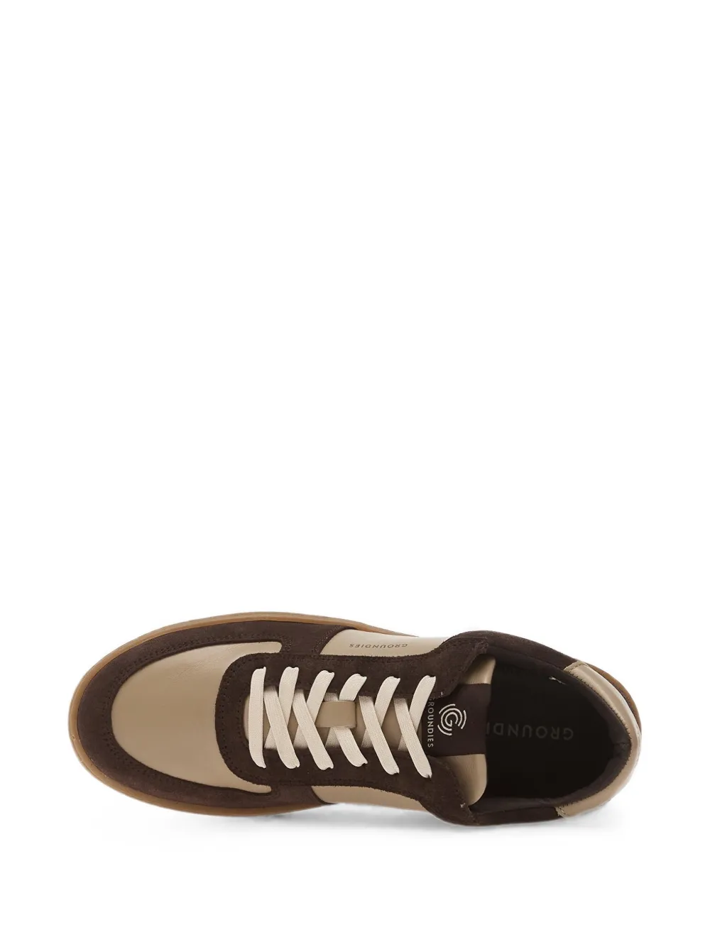 GROUNDIES Hamptons panelled leather sneakers Bruin