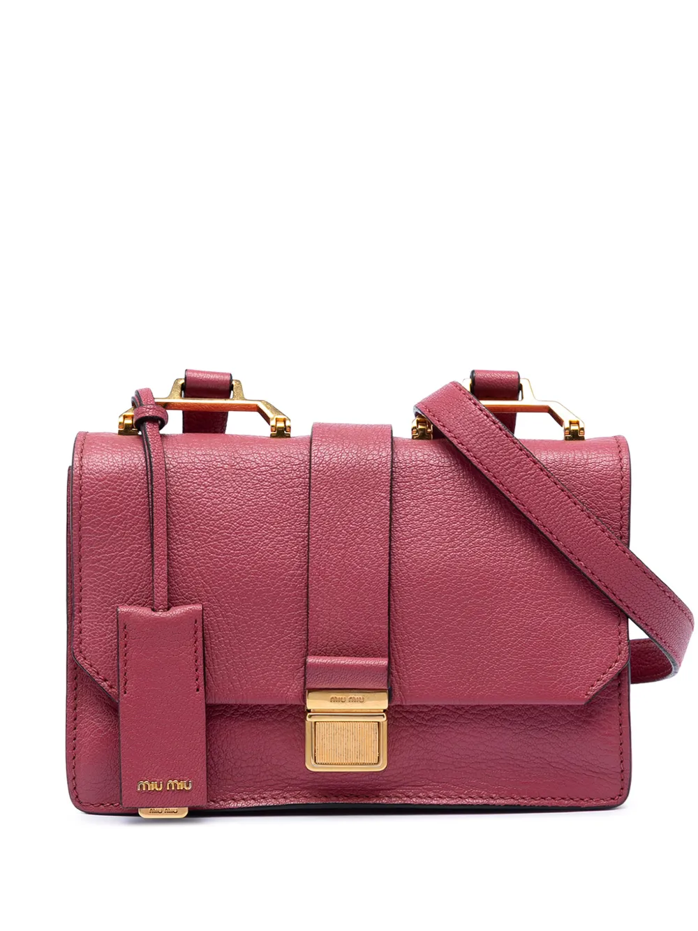 Miu Miu Pre-Owned 2010-2026 Goatskin Madras crossbody bag - Rosso
