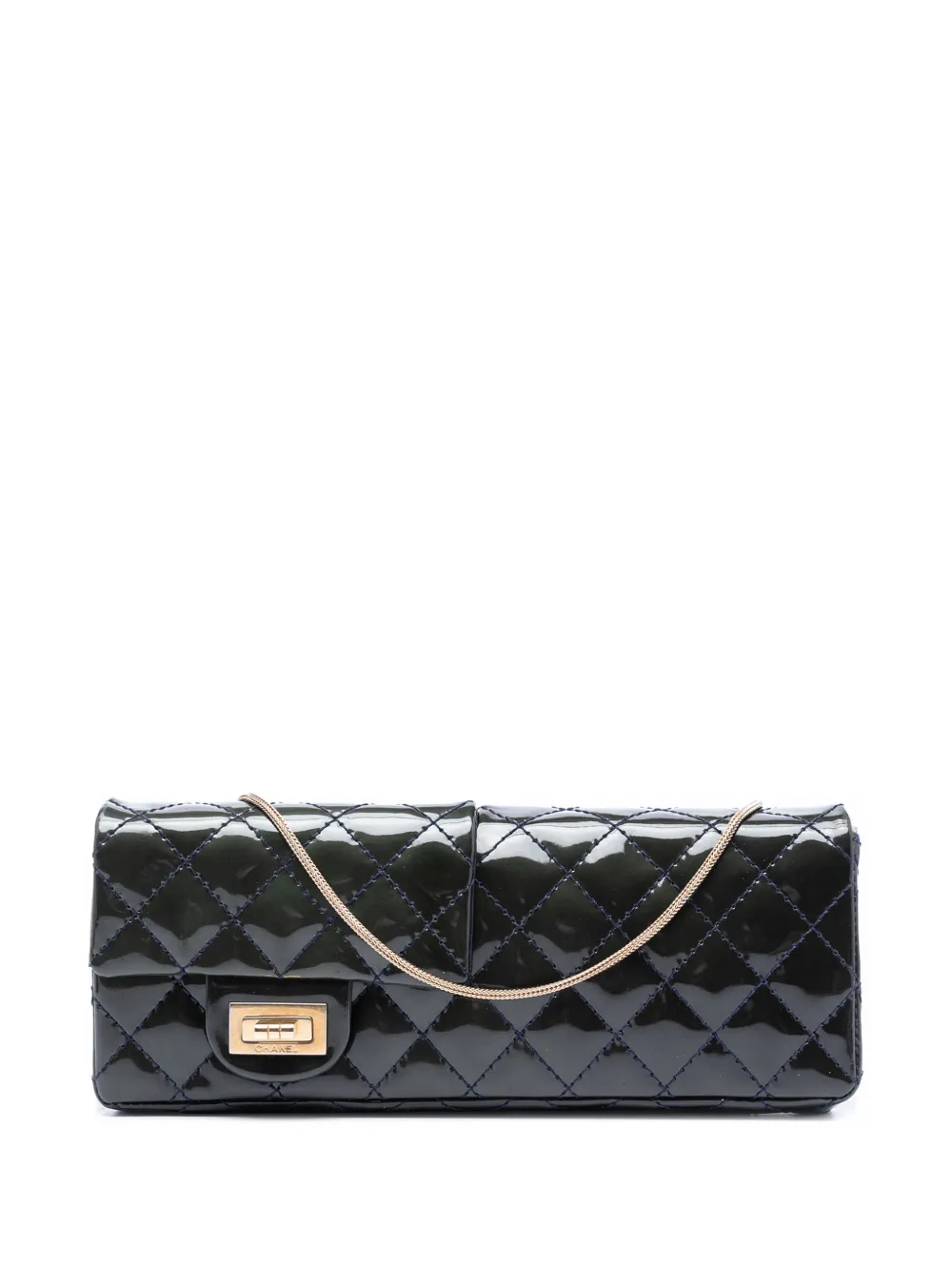 CHANEL Pre-Owned 2008-2009 Quilted Patent Reissue 2.55 Reversible Chain Flap shoulder bag - Blue