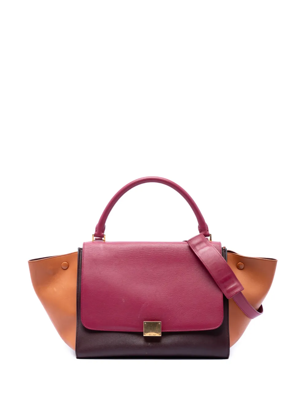 Celine Pre-Owned 2014 Medium Tricolor Leather Trapeze satchel - Rosso