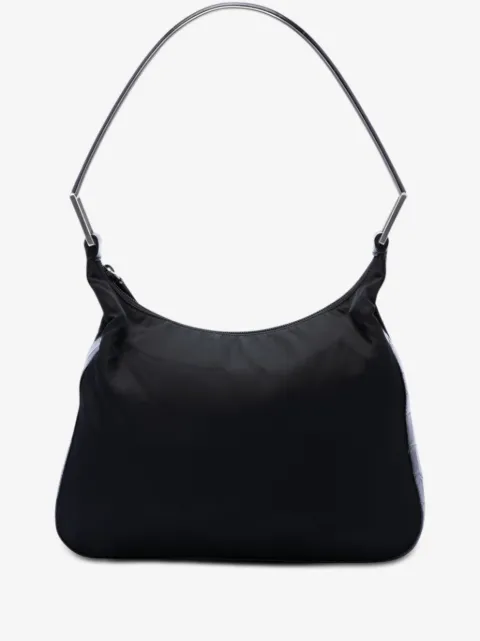 Prada Pre-Owned skuldertaske i Tessuto med krokodillepræget læderkant fra 2000-2013