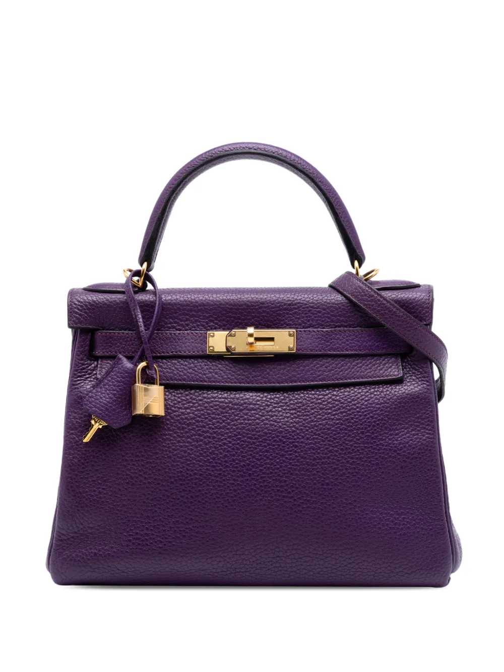 Hermès Pre-Owned 2012 Taurillon Clemence Kelly II Retourne 28 satchel - Viola