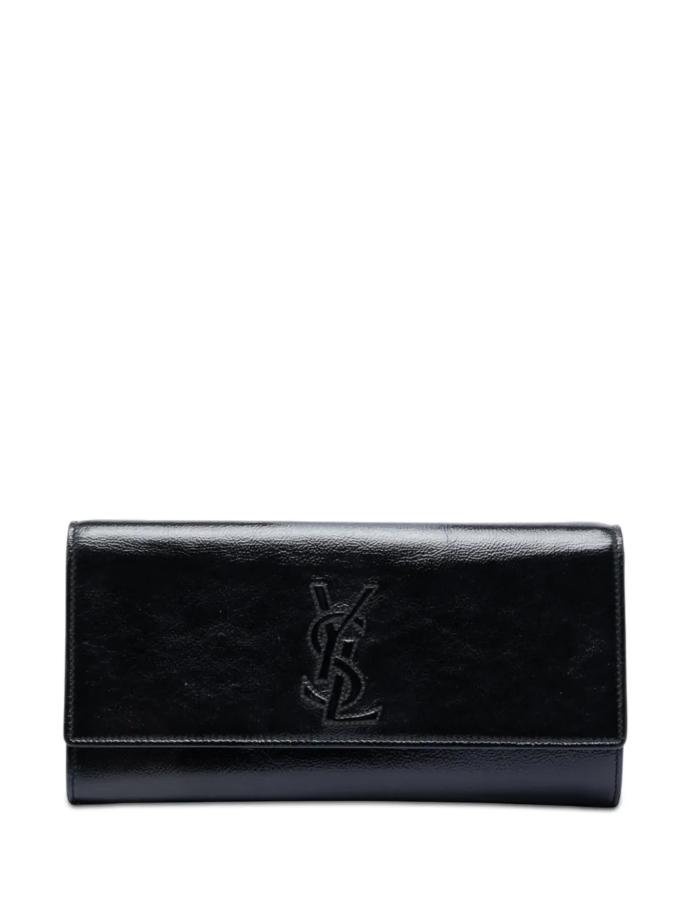 Saint Laurent Pre-Owned 20th Century Small Textured Patent Monogram Belle De Jour clutch bag - Black