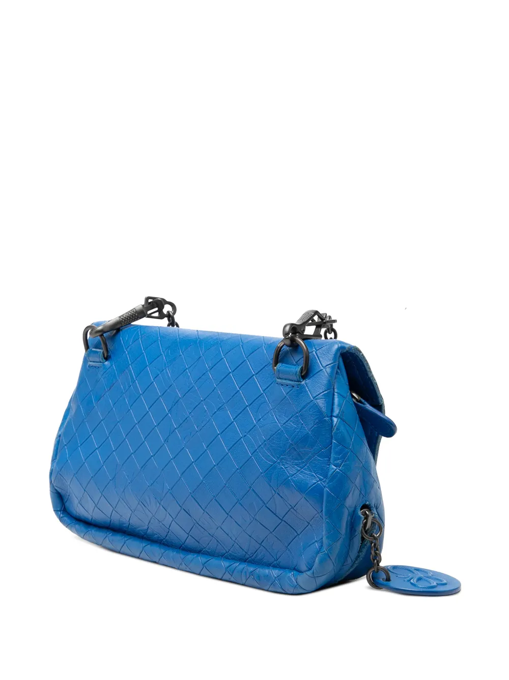  Bottega Veneta Pre-owned Petit Sac à Bandoulière En Cuir De Veau Intrecciomirage Butterfly Chain (2012-2026) - Bleu 