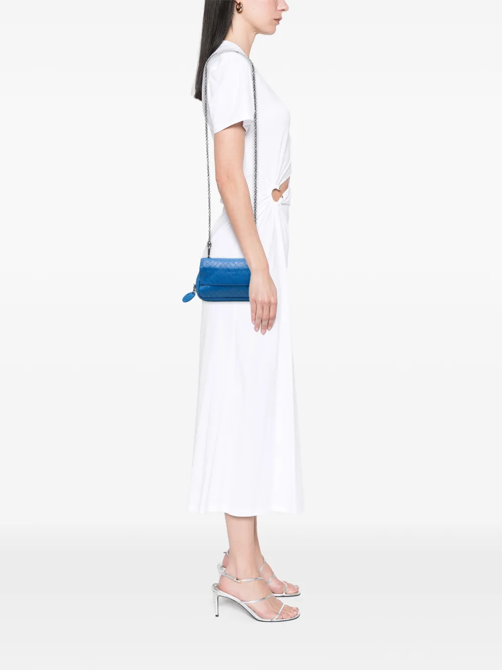  Bottega Veneta Pre-owned Petit Sac à Bandoulière En Cuir De Veau Intrecciomirage Butterfly Chain (2012-2026) - Bleu 