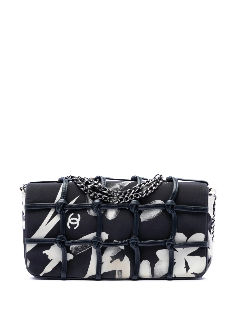 CHANEL Pre-Owned 2004-2005 Small Silk and Lambskin Net Tahiti Flap shoulder bag - Schwarz