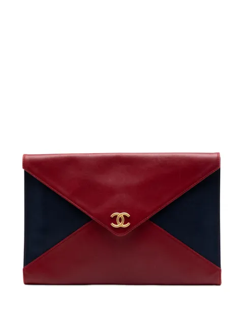CHANEL Pre-Owned 2017-2018 Large Bicolor Lambskin Envelope clutch bag