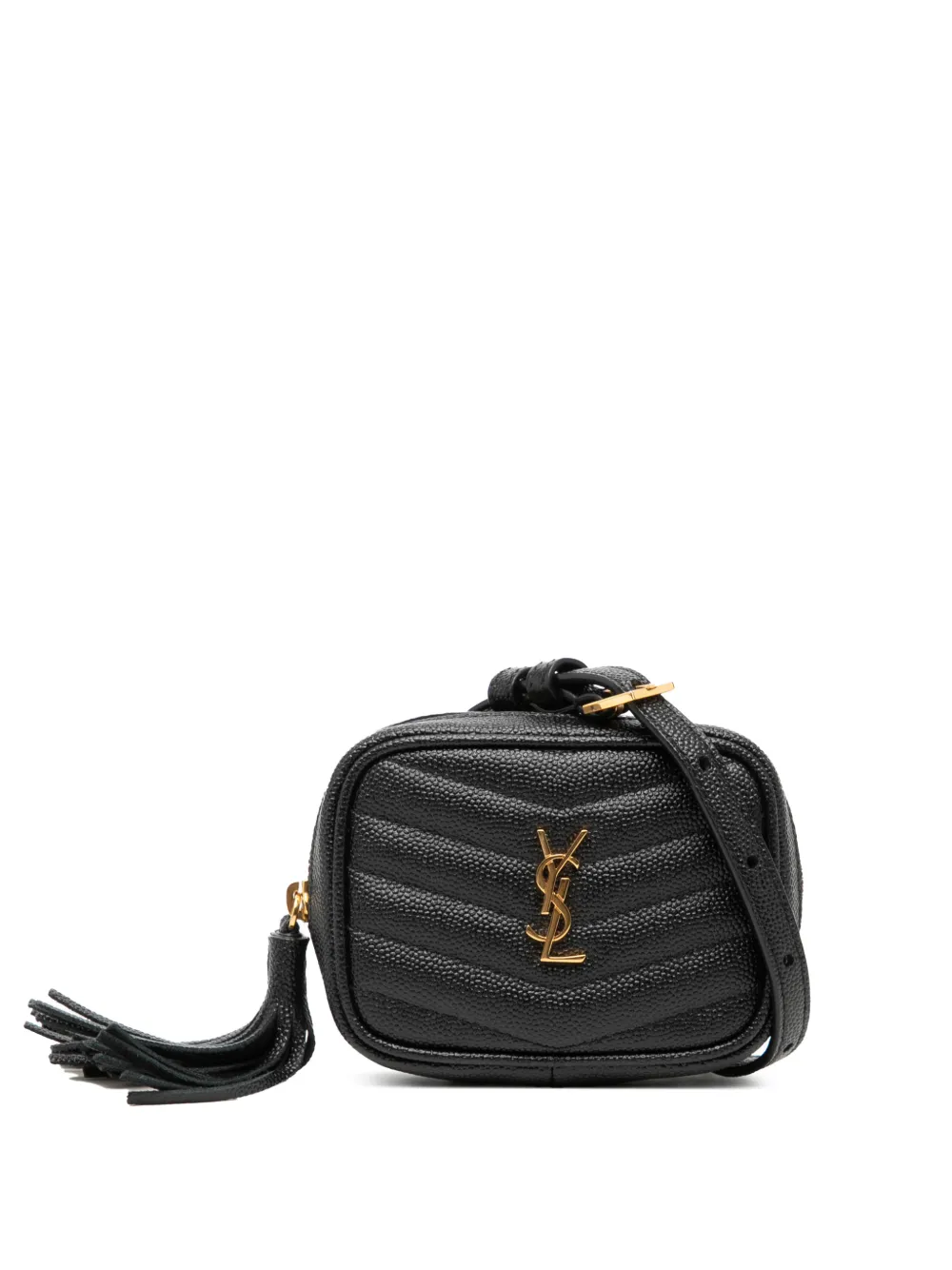 Saint Laurent Pre-Owned 2021 Baby Matelasse Grain De Poudre Monogram Lou Camera Bag crossbody bag - Black