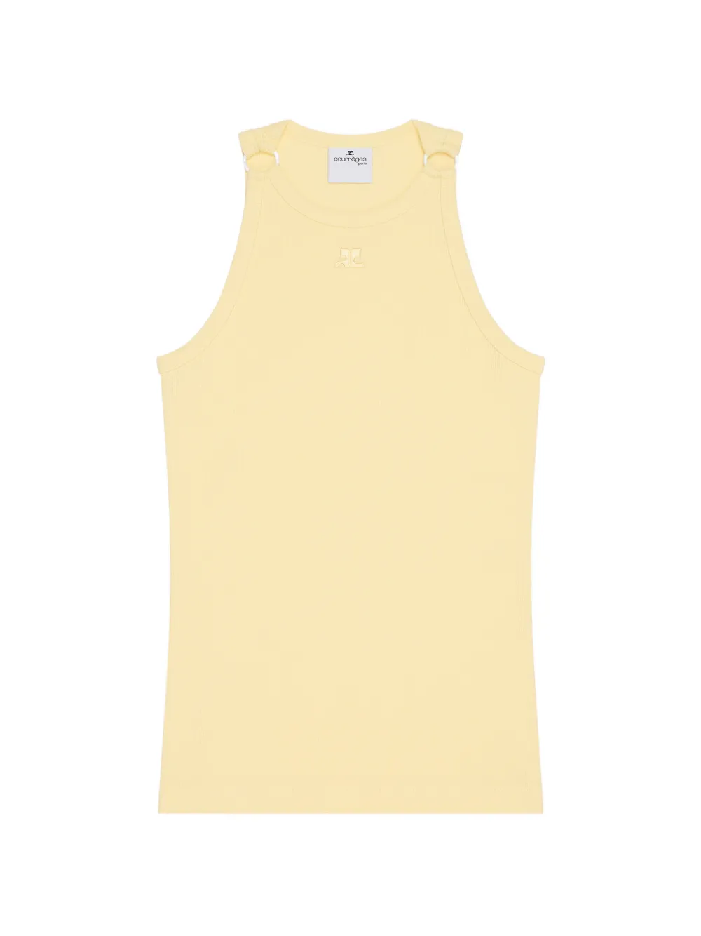 Courrèges buckle-detail ribbed tank top - Giallo