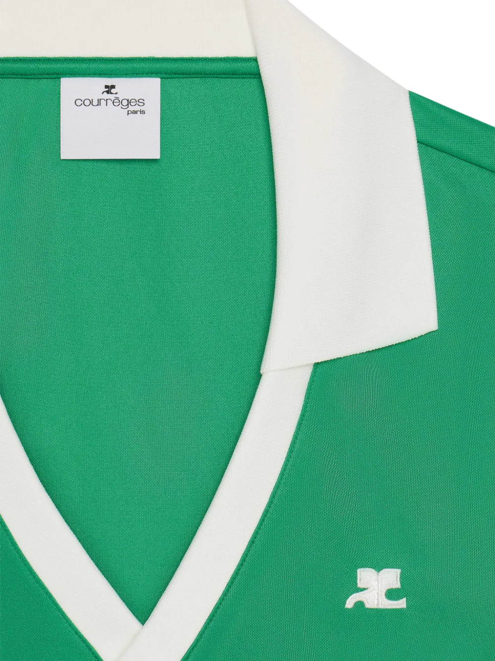Courrèges Cropped T-shirt met V-hals Groen