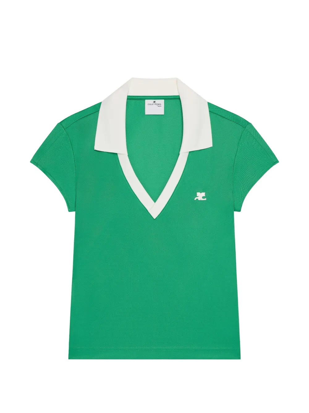 Courrèges cropped V-neck T-shirt - Verde