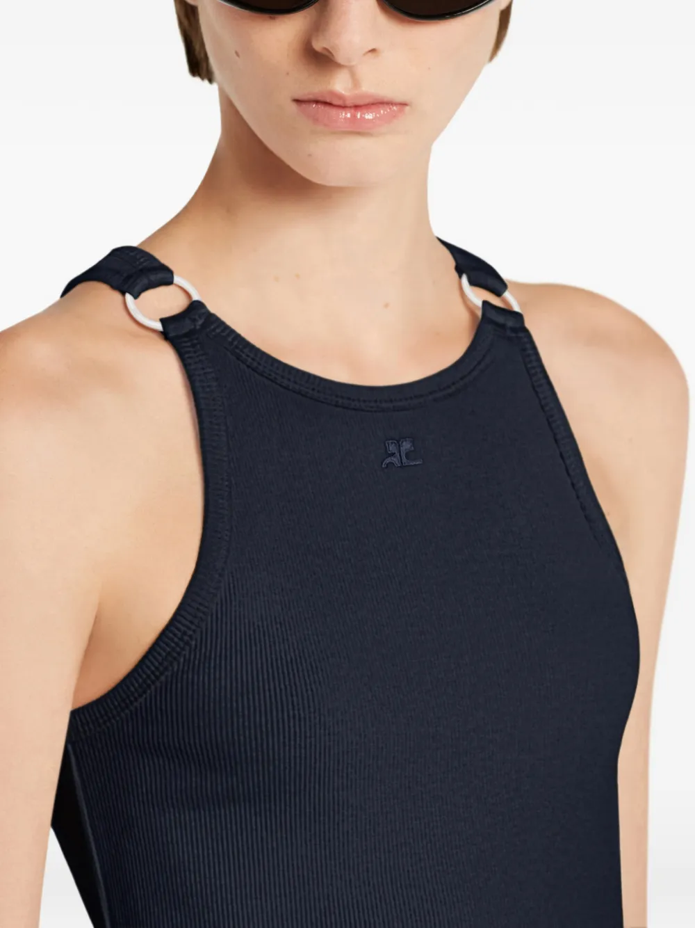 Courrèges Tanktop met gespdetail Blauw