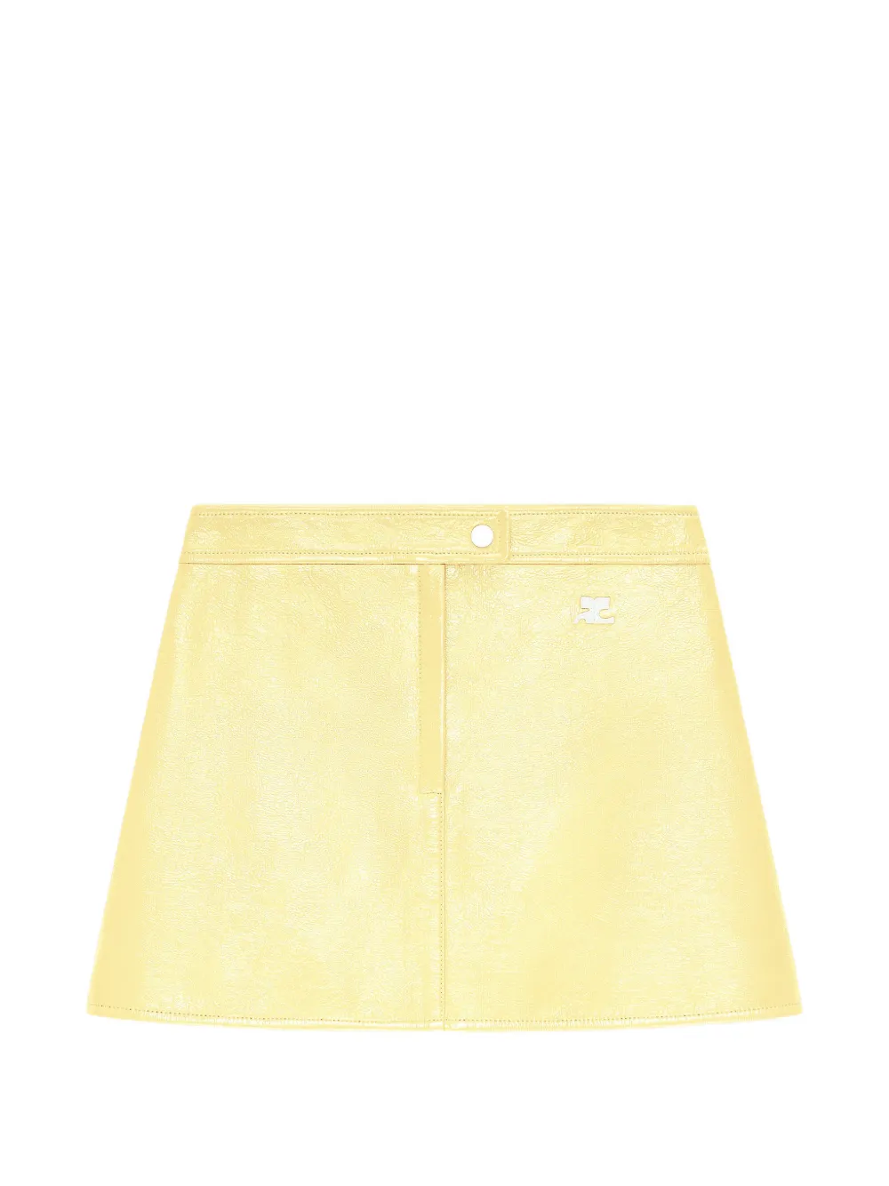 Courrèges Minirock in Vinyl-Optik - Gelb