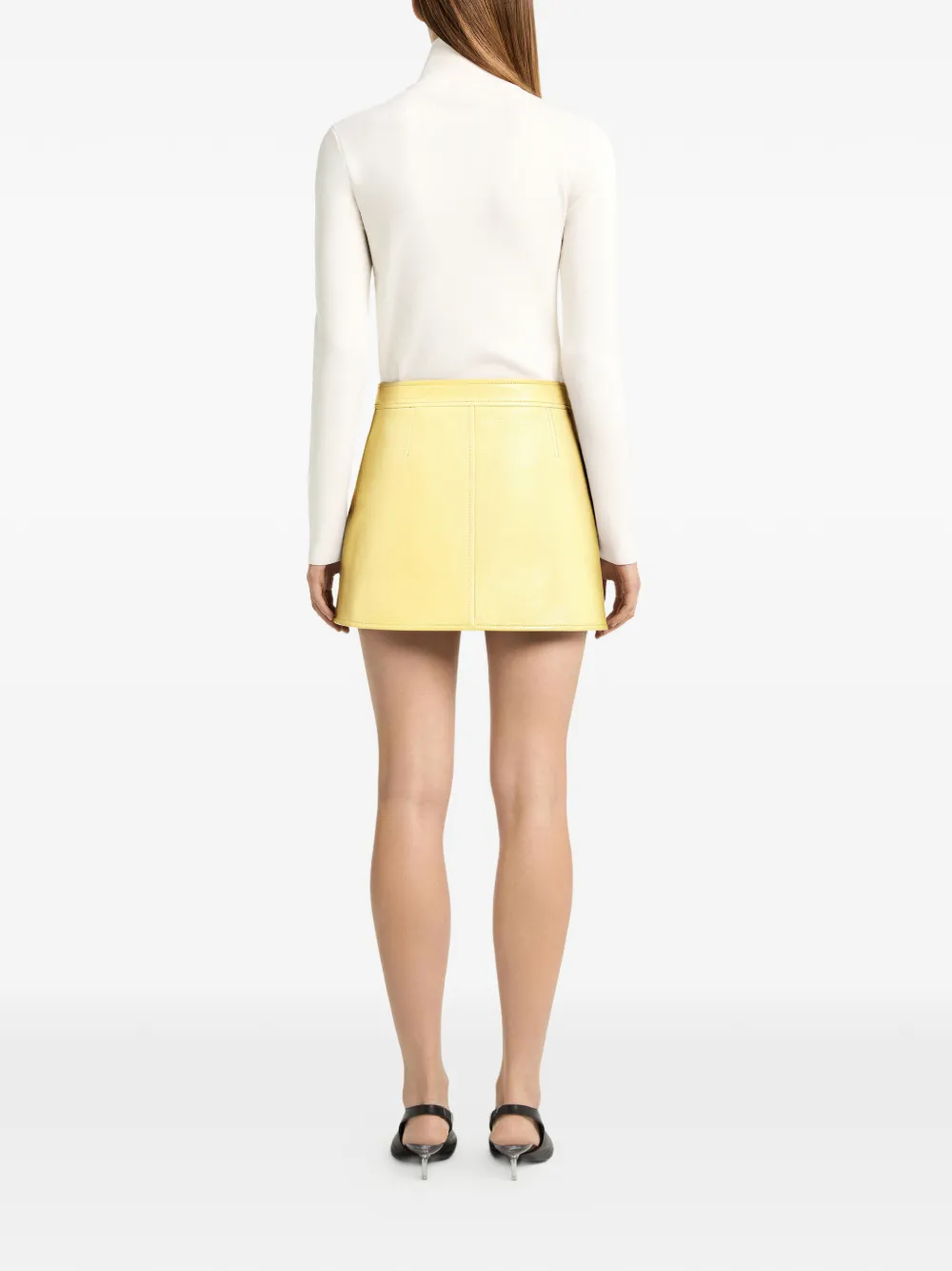 Courrèges Mini-rok met vinyl-effect Geel