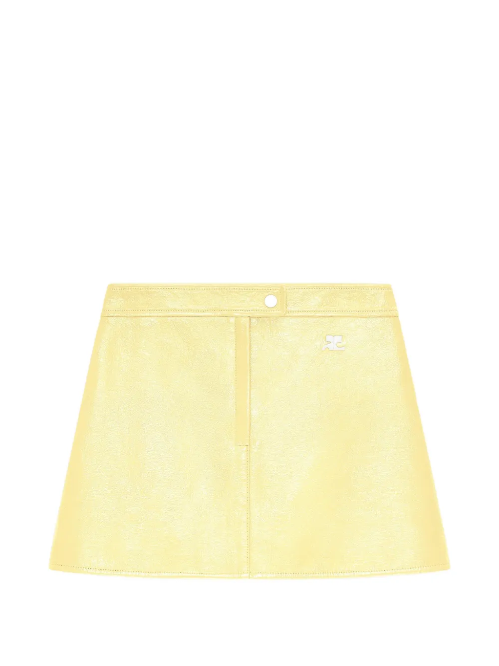 Courrèges Mini-rok met vinyl-effect Geel