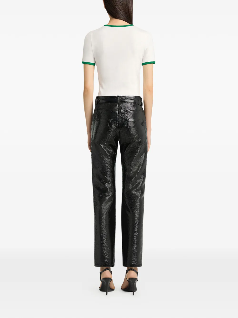 Courrèges T-shirt met contrasterende afwerking Wit