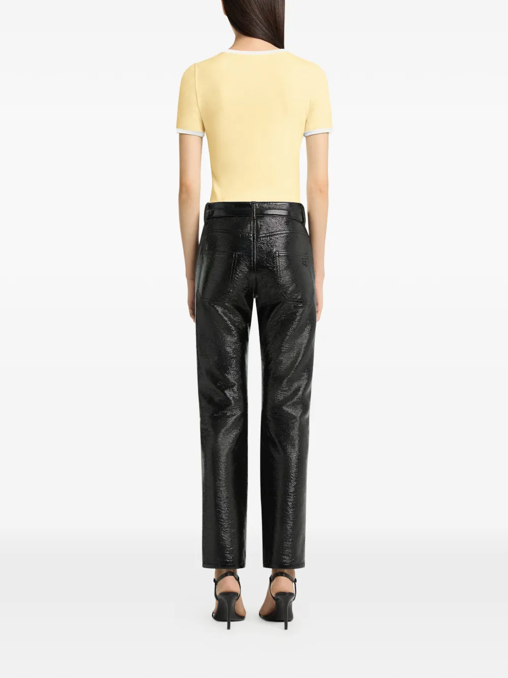 Courrèges T-shirt met contrasterende afwerking Geel