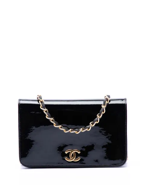 CHANEL Pre-Owned bolsa de hombro CC Patent Wallet On Chain 1984-1986