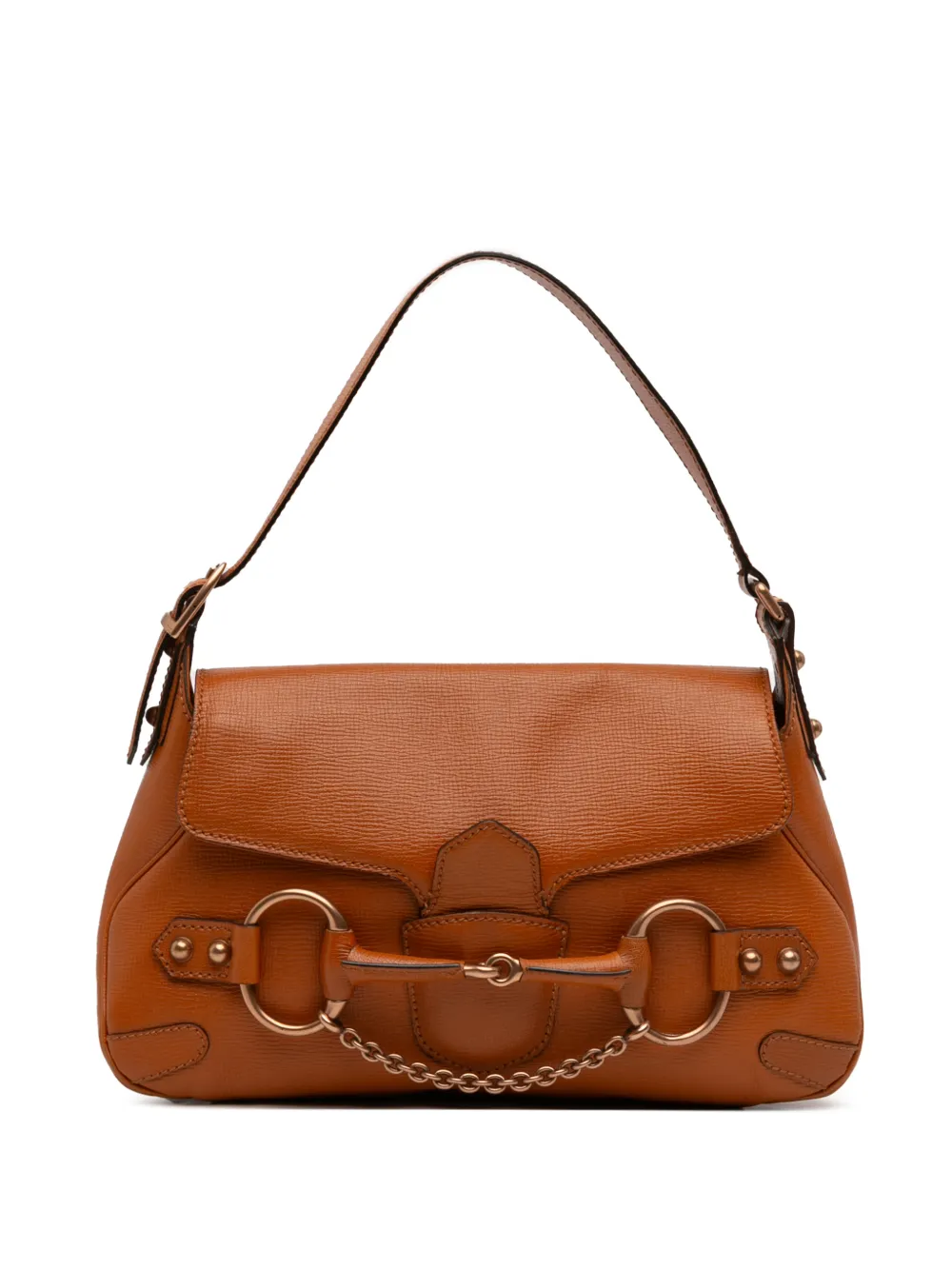 Gucci Pre-Owned 2000-2015 Calfskin Horsebit shoulder bag - Braun