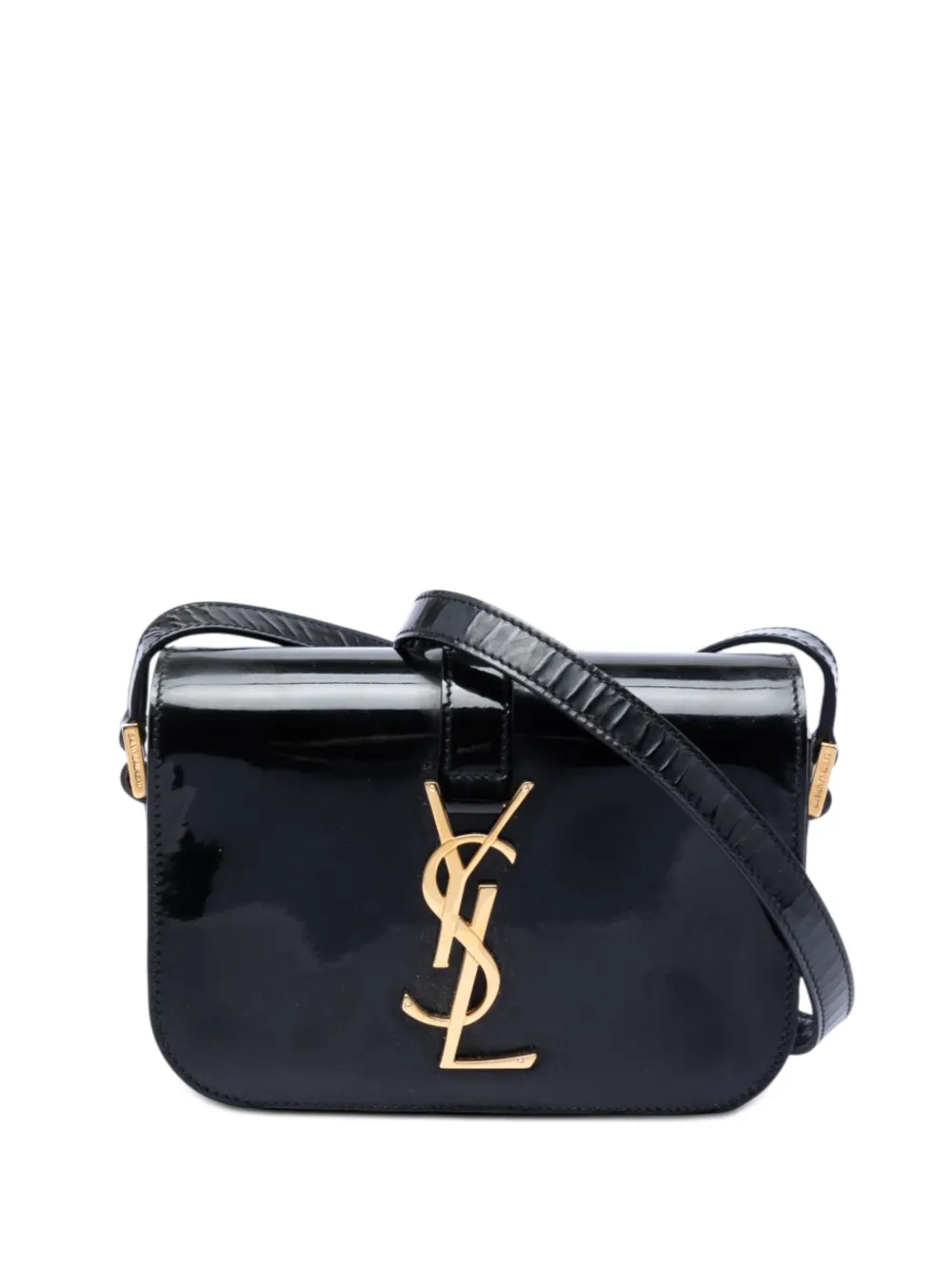 Saint Laurent Pre-Owned 2014 Small Patent Monogram Universite Bag crossbody bag - Black