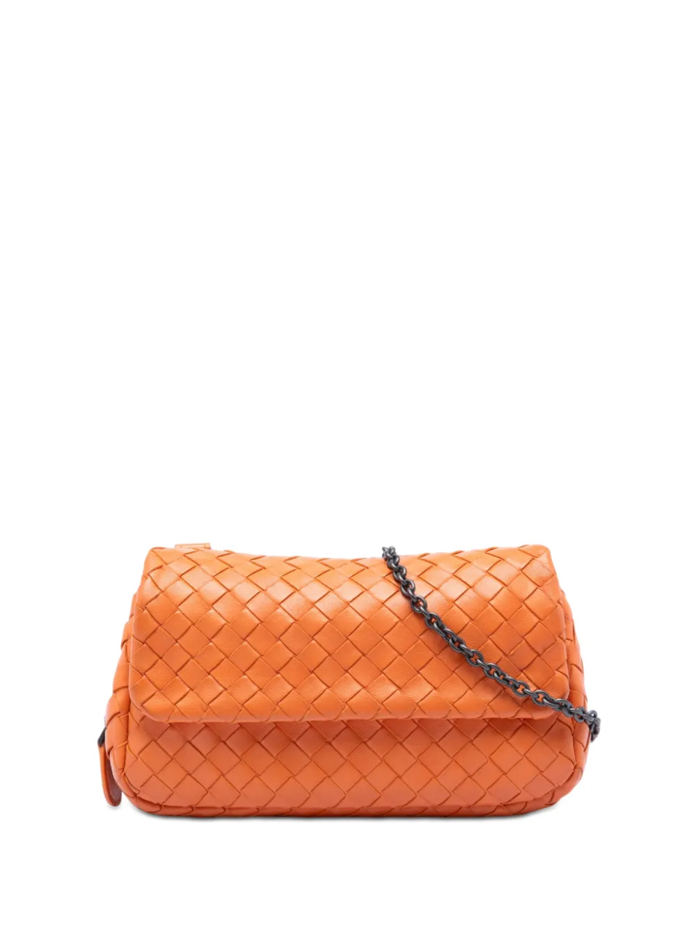 Bottega Veneta Pre-Owned 2012-2026 Mini Nappa Intrecciato Expandable Chain Flap crossbody bag - Arancione