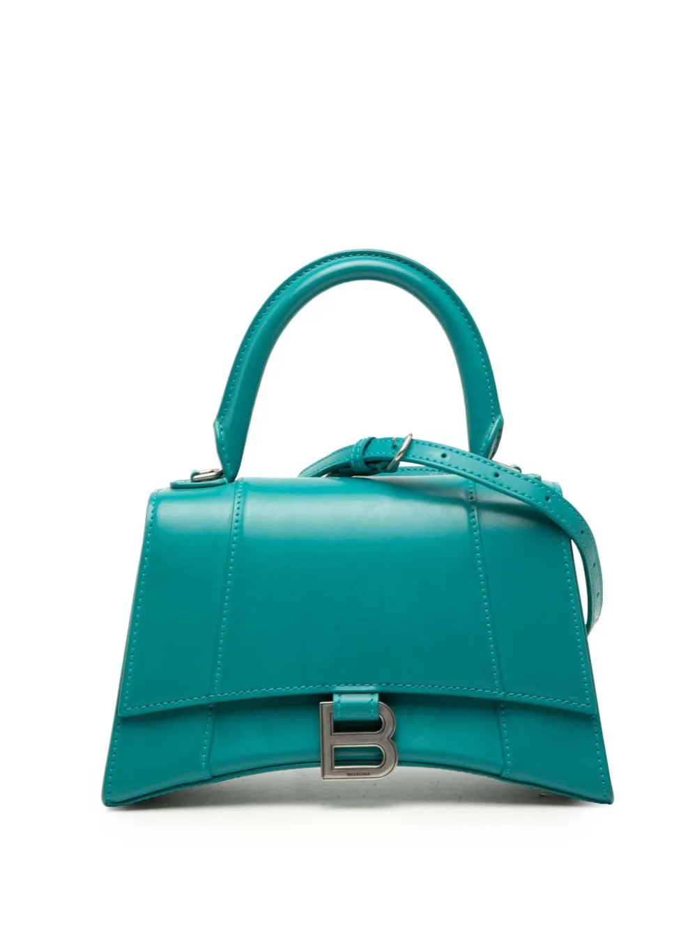 Balenciaga Pre-Owned 2020 Small Shiny Box Calfskin Hourglass Top Handle Bag satchel - Blu