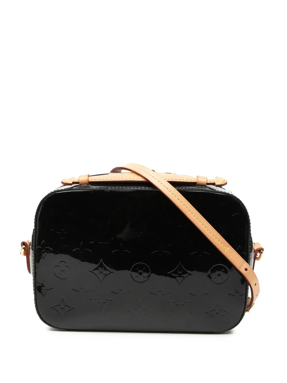 Louis Vuitton Pre-Owned 2018 Monogram Vernis Santa Monica Camera Bag satchel - Black