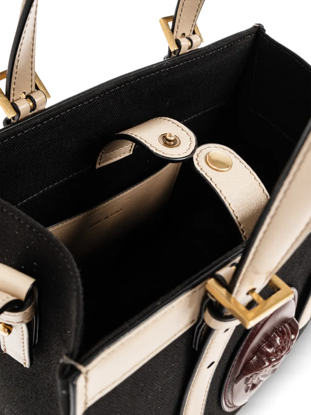 Versace Rivière canvas mini-shopper Zwart