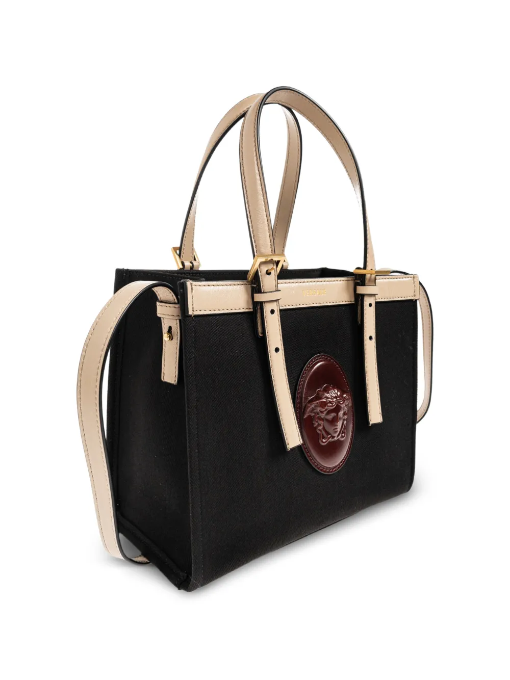 Versace Rivière canvas mini-shopper Zwart