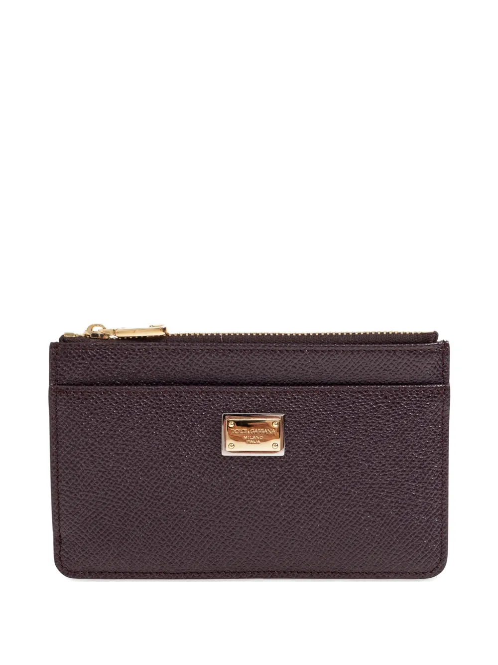 Dolce & Gabbana Portacarte in pelle con placca logo - Viola
