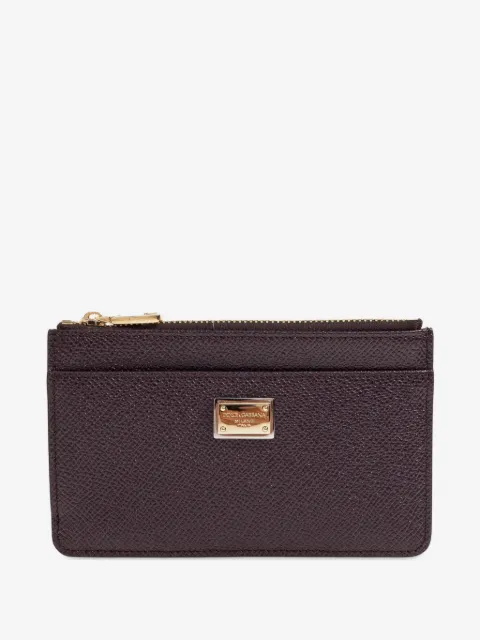 Dolce & Gabbana porte-cartes en cuir grainé à plaque logo