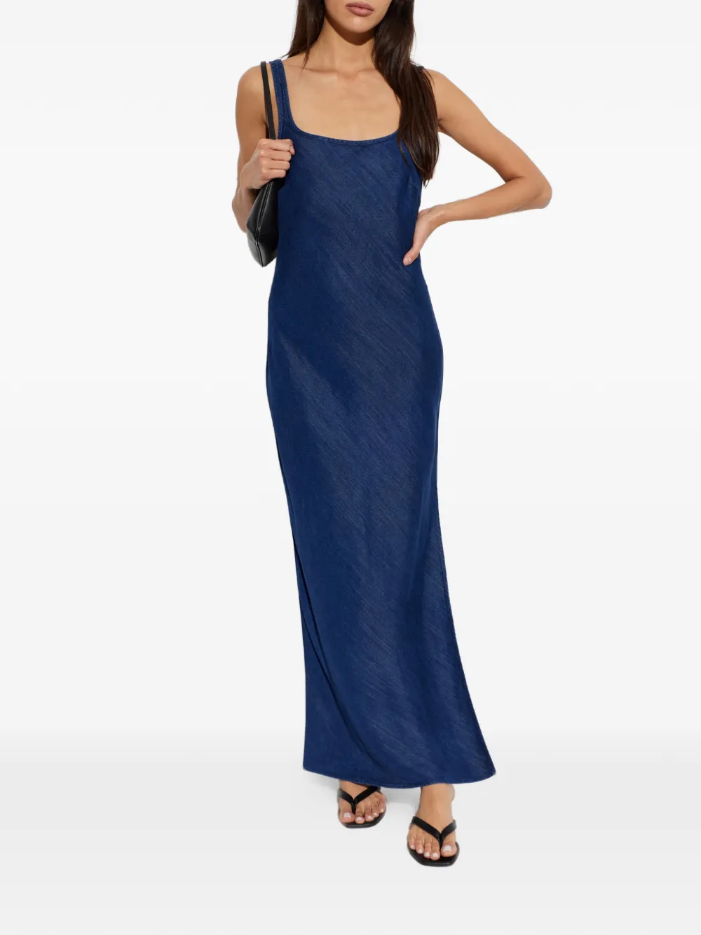 SAMSOE Sasunna maxi-jurk met diepe ronde hals Blauw