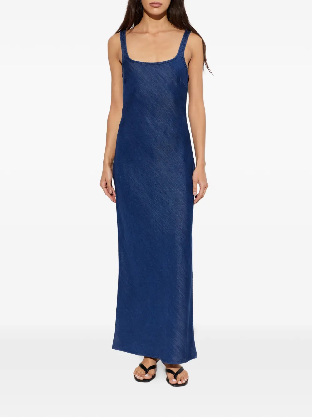 SAMSOE Sasunna maxi-jurk met diepe ronde hals Blauw