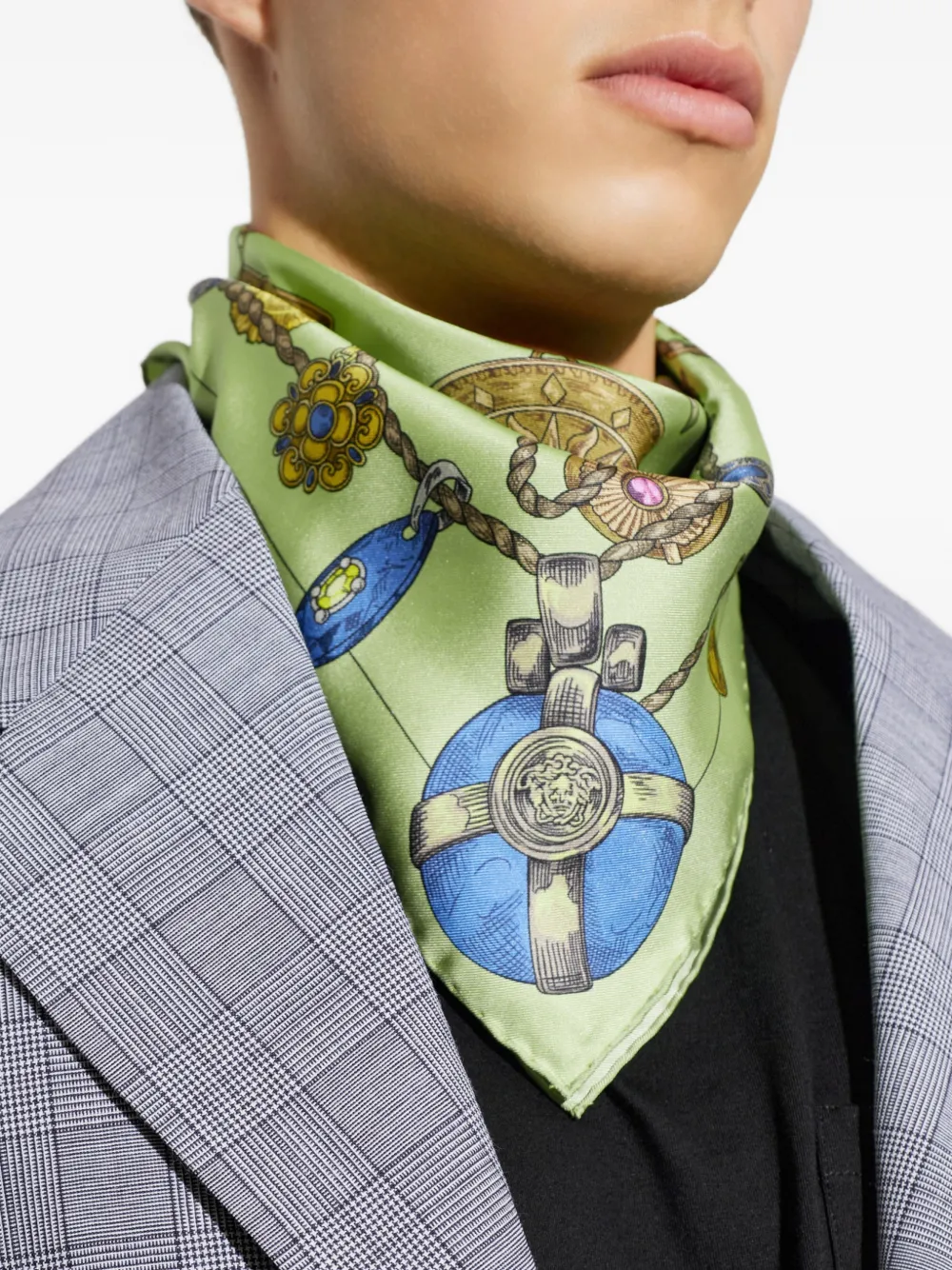Versace Sjaal met Broken Jewels-print Groen