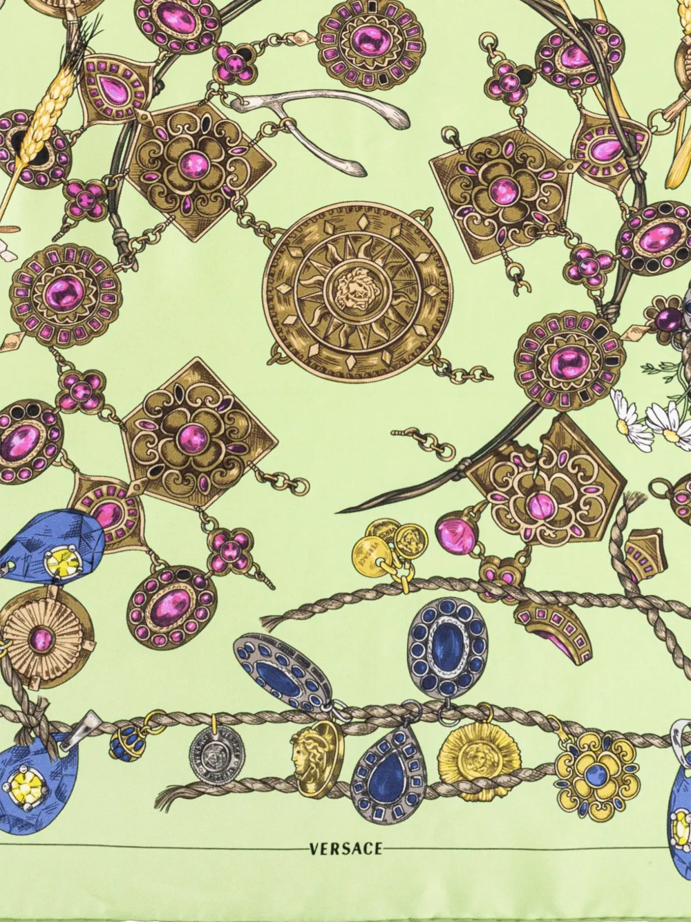 Versace Sjaal met Broken Jewels-print Groen