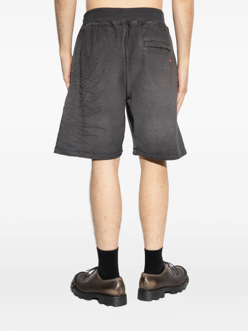 Diesel P-Rawcrow shorts met gerafeld effect Grijs