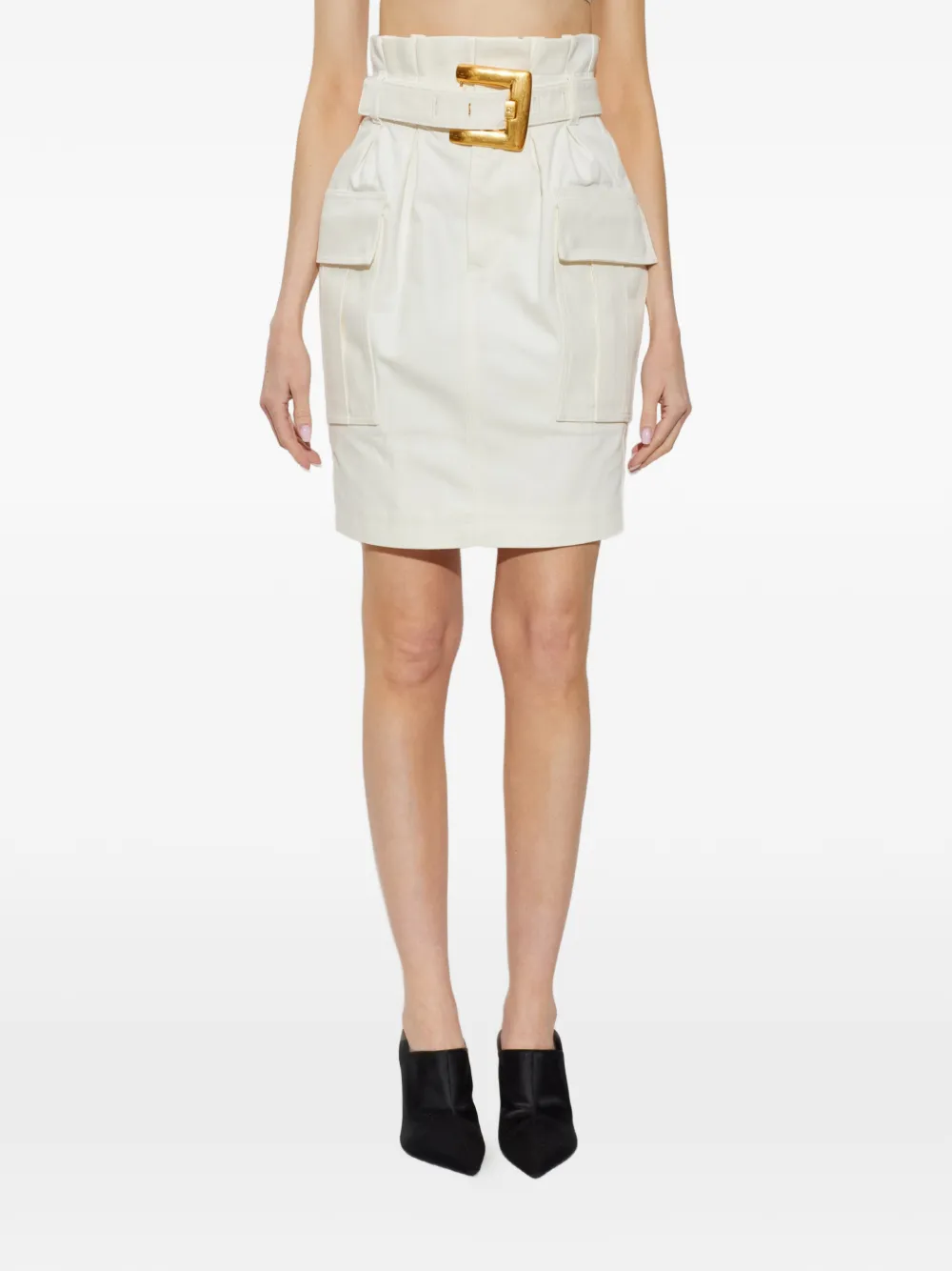 Balmain Cargo mini-rok met ceintuur Beige