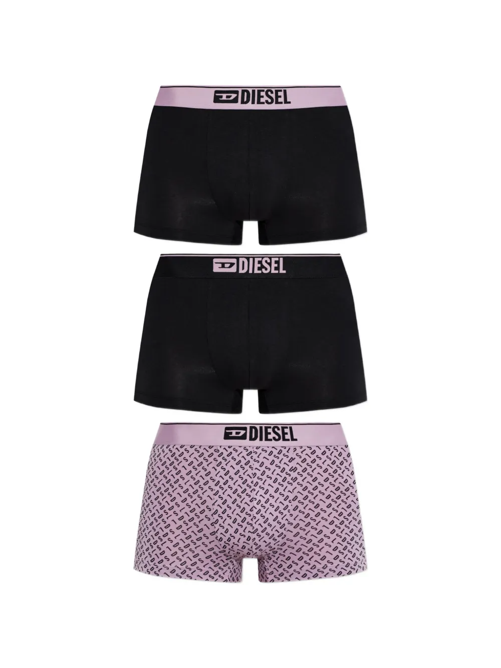 Diesel logo-waistband boxer shorts (set of three) - Nero