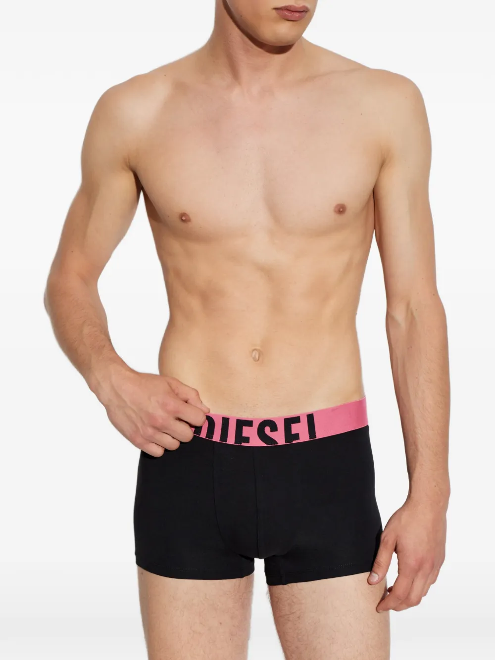 Diesel Drie boxershorts met logoband Zwart