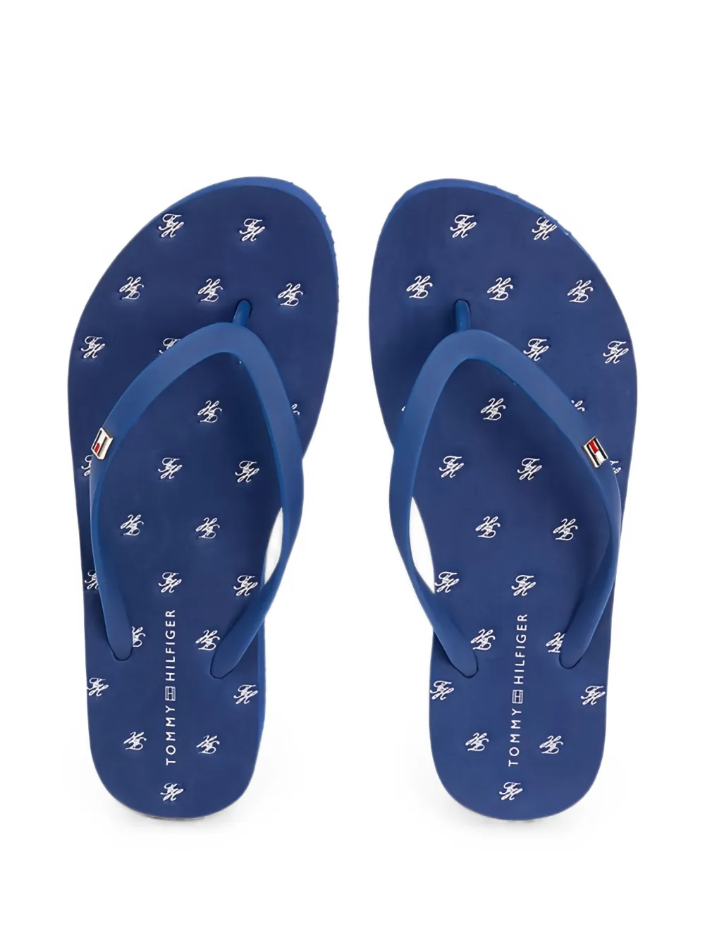 Tommy Hilfiger logo-print flip-flops Blauw
