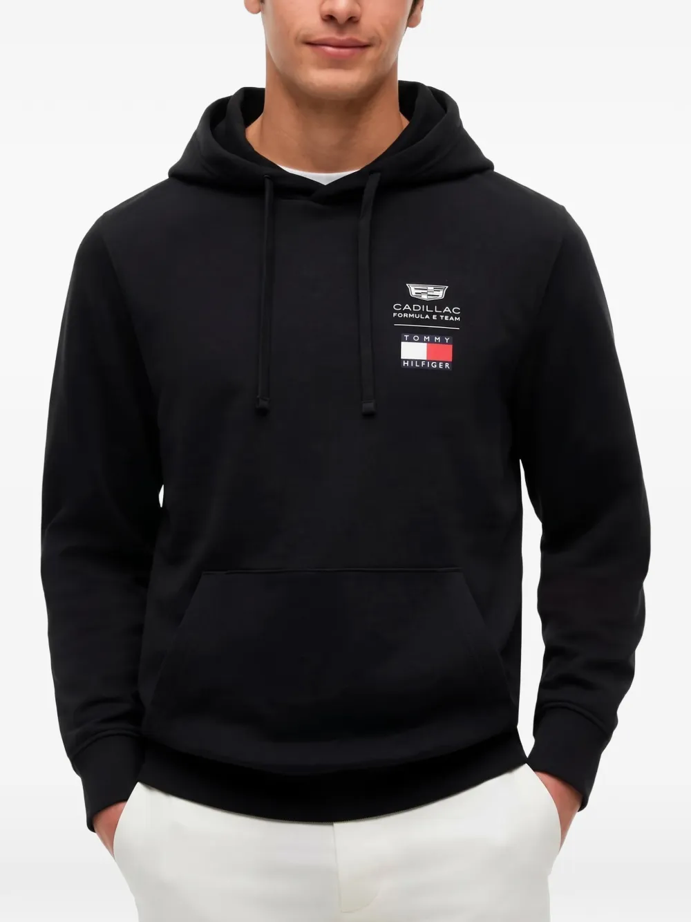 Tommy Hilfiger x Cadillac Formula 1 logo-print hoodie Zwart